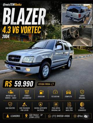 CHEVROLET BLAZER 4.3 SFI DLX EXECUTIVE 4X2 V6 12V GASOLINA 4P AUTOMÁTICO
